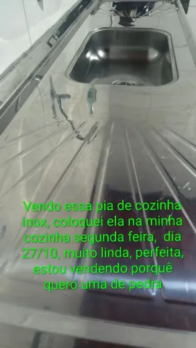 Vende pia inox,  semi-nova 