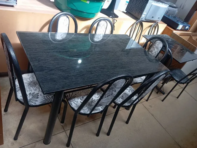 MESA SEIS CADEIRAS NOVA TUBO GROSSO