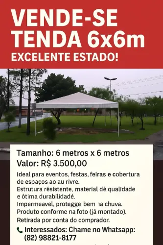 Vendo tenda 6x6
