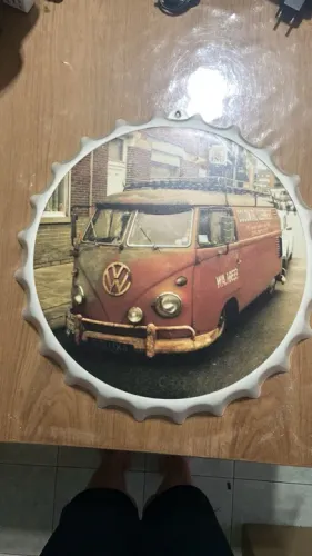Placa Decorativa Volkswagen Kombi diâmetro 39