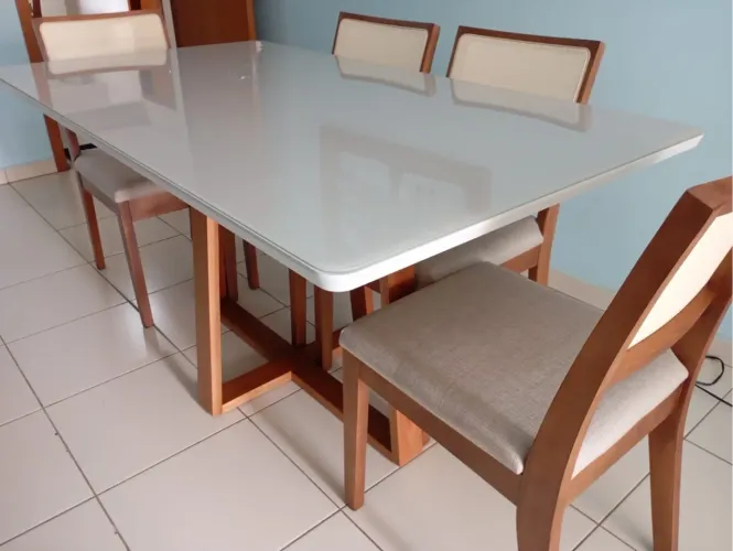 Mesa de madeira completa pronta entrega