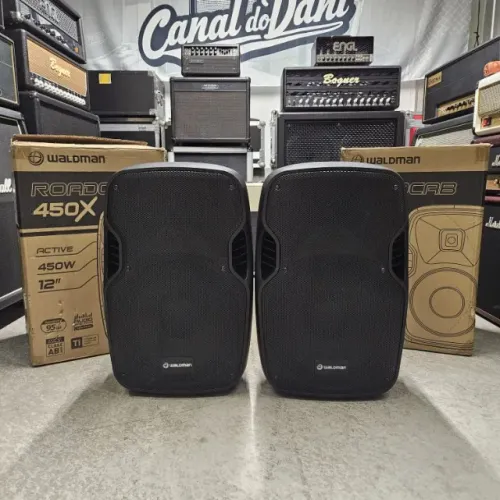 Par de Caixas Waldman Roadcab 450x + Mesa de som Vedo A6