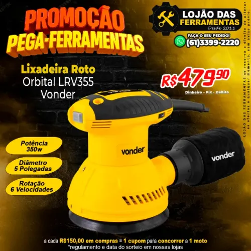 Lixadeira Roto Orbital 350w 5 Pol LRV355 6001355220 Vonder