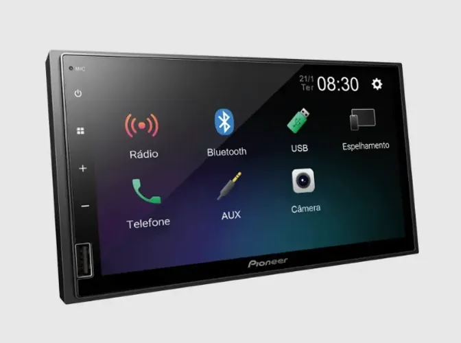 Central Multimídia Pioneer DMH-145BR - Tela 7" Espelhamento Android Bluetooth Camera de ré