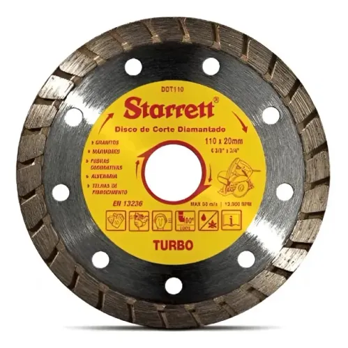 DISCO DE CORTE DIAMANTADO TURBO 110MM STARRETT
