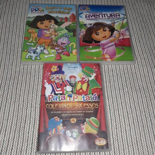 3 dvd Dora aventureira + patati e patata