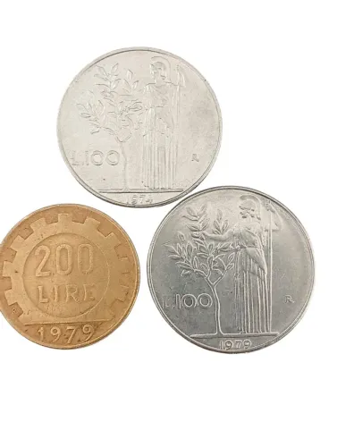 Moedas italianas antigas - 100 e 200 liras