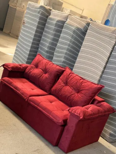 SOFA RETRÁTIL TEXAS LUXO 1.80mt  2 Lugares Vermelho