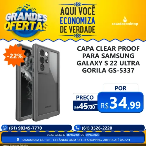 Capa Clear Proof Para Samsung Galaxy S 22 Ultra Gorila GS-5337