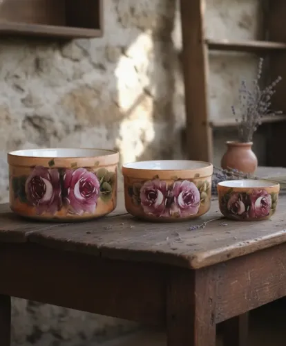 Trio de Tigelas em Porcelana