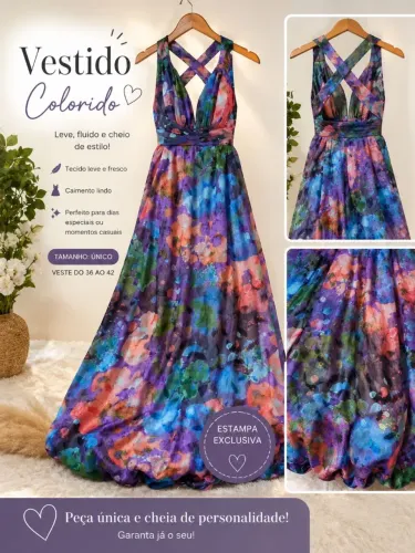 Vestido lindo cheio de vida