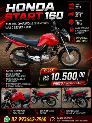 Start 160 2017 modelo 2018 preço R$ 10.500 pra negociar em dias não devi nada