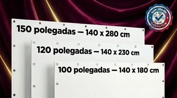 TELÃO COM 120 POLEGADAS PARA PROJETOR JÁ VAI COM VÁRIOS ILHÓS INSTALADOS ENVIO IMEDIATO