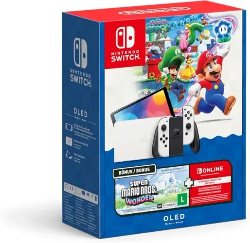 Nintendo Switch Oled 64gb + Mario Wonder Novo Lacrado