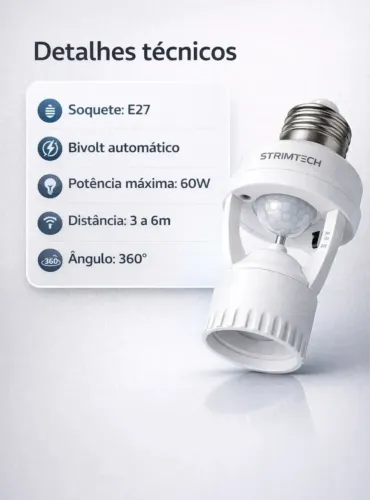 Kit 4 Sensores De Presença Lâmpada
