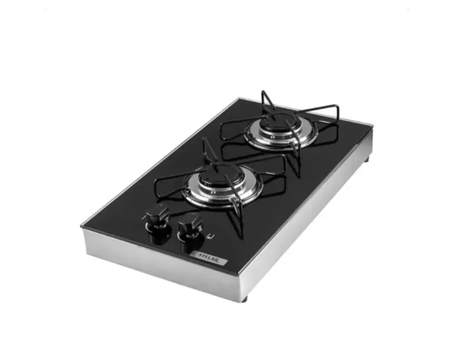 Fogão cooktop em vidro temperado preto, 2 bocas, Perfeito estado,usado 3 meses.