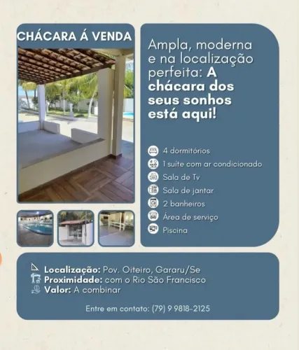 VENDO CHÁCARA EM GARARU-SE ACEITO CARRO EM TROCA 