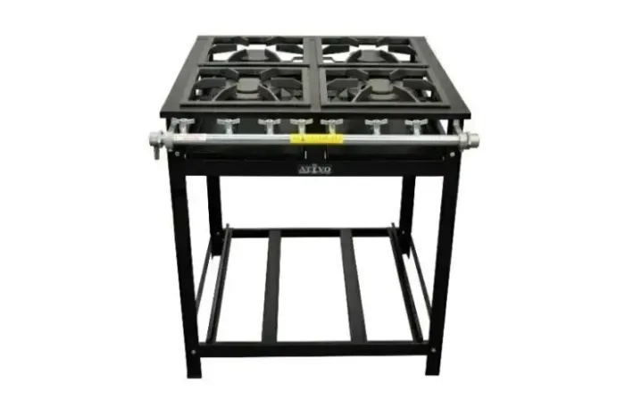 Fogão 4 Bocas Baixa Pressão 30x30 QD/QS - Industrial Cristal Aço