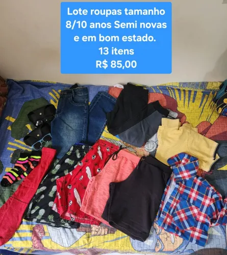 Lote roupas tam 8/10 menino