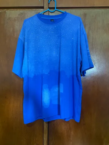 Blusa Azul com Strass