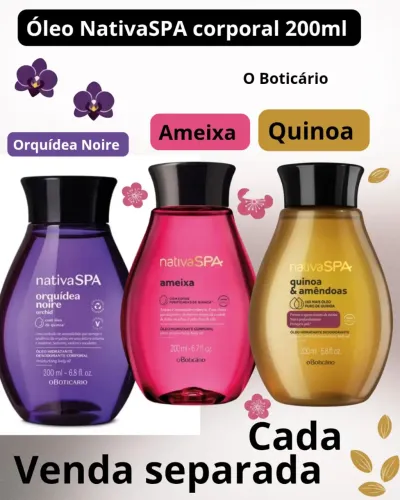 Óleo NativaSPA Ameixa, Orquídea Noire, Quinoa com amêndoas- Individual