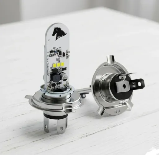 Par de Lâmpada led h4 super branca Strobo Pisca farol baixo e pisca