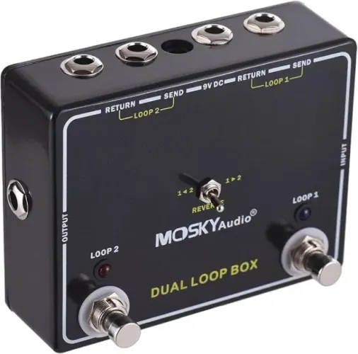 Pedal Mosky Audio Dual Loop Box - chaveador do tipo True Bypass