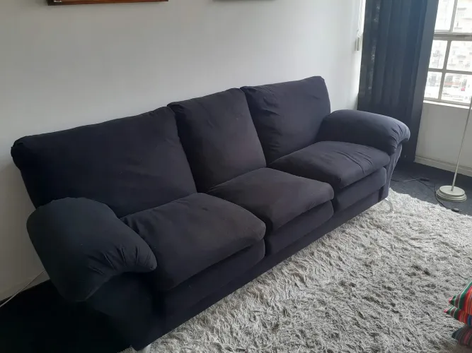 Sofá 3 Lugares Preto impermeabilizado