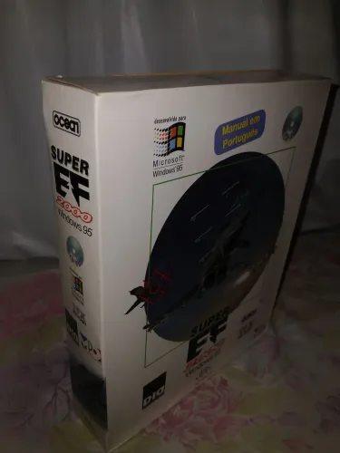 Super EF2000 Windows 95 jogo PC CD Big Box CIB Mint Brasil MPO Infogrames DID Ocean