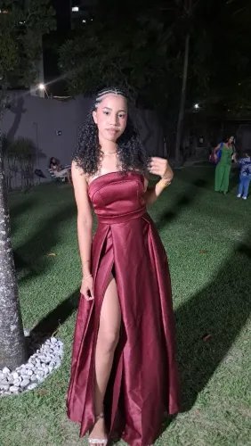 Vestido de Formatura Vermelho Marsala
