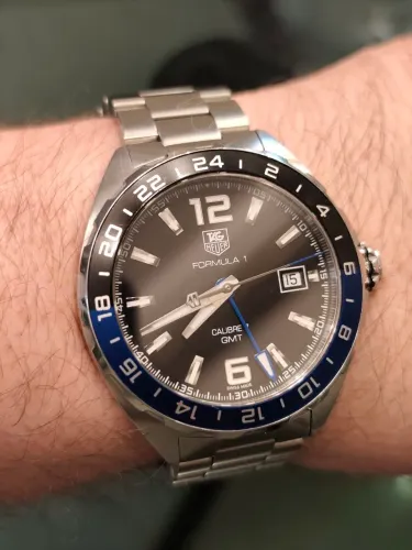 TAG Heuer Automático Fórmula 1 GMT "Batman" Ano 2018 Caixa e Cartão Excelente Estado
