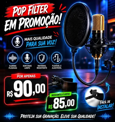 Pop filter em promoção