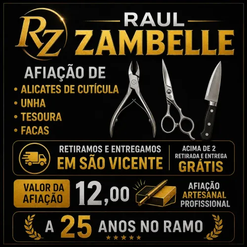 Afiação de alicates, tesouras e facas