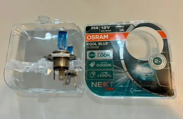 Lâmpada branca H4 - Osram Cool Blue Intense 5000K - 1 unidade apenas (motos)
