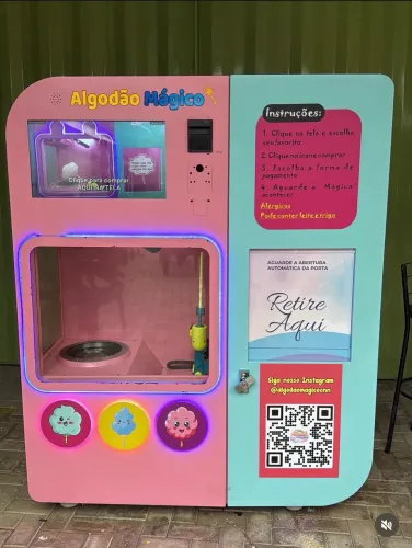 Vending machine máquina de algodão doce automática
