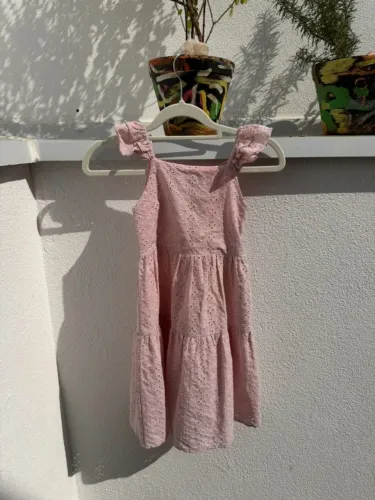 Vestido Infantil Rosa Laise Zara Kids - Tamanho 6-7 Anos (120cm)