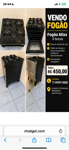 FOGÃO 4 bocas