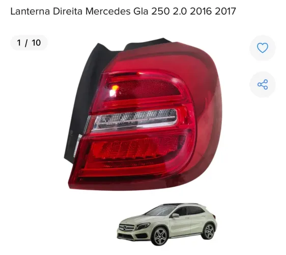 LANTERNA DIREITA MERCEDES GLA 250 2017 