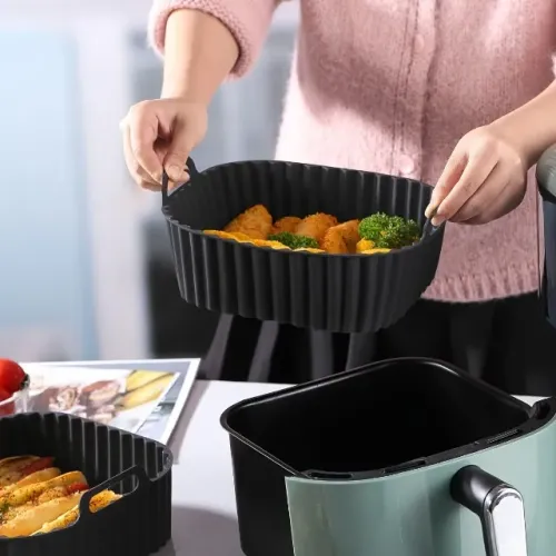 Pacote com 2 forros de silicone para fritadeira a ar de 20 cm