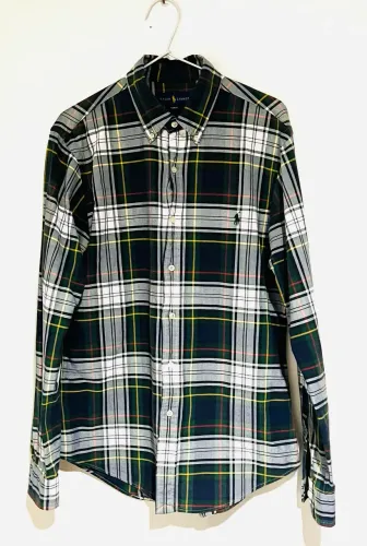 Camisa xadrez masculina Ralph Lauren slim fit tam M