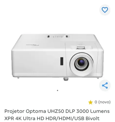PROJETOR OPTOMA UHZ50 DLP 3000 Lumens XPR 4k Ultra HD HDR HDMI USB BIVOLT 