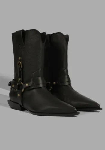 Bota SCHUTZ Maine Buckle Couro Preta 36
