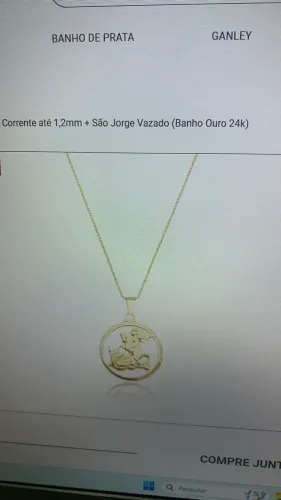 Corrente São Jorge Vazado - Banho ouro 24K