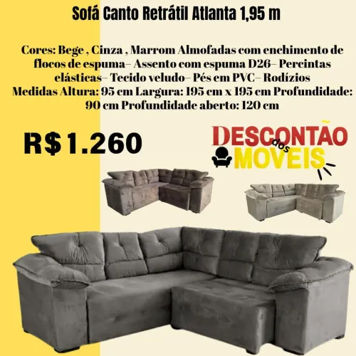 Sofá canto retrátil