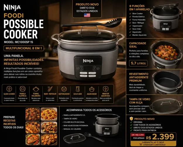 ? NINJA FOODI POSSIBLE COOKER - MC1000SP 15 ?