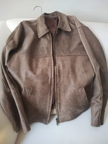 JAQUETA MASCULINA EM COURO PURO TAMANHO G PRA SAIR HJ R$ 300,00