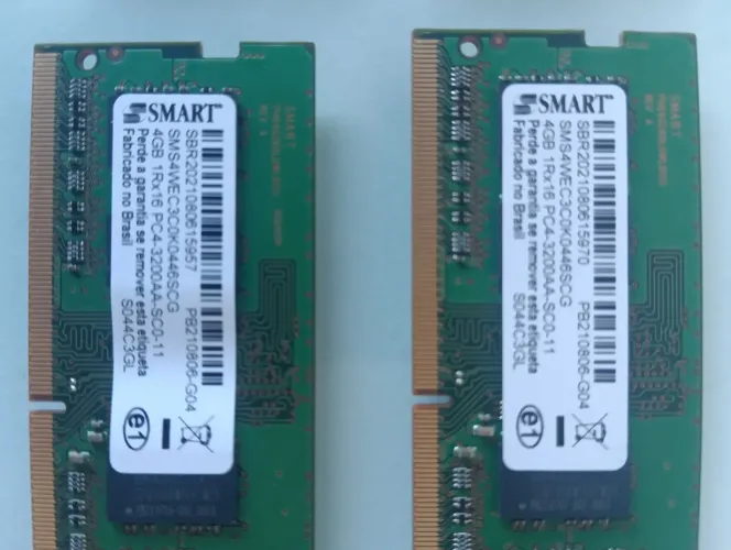 Par de Memórias RAM para Notebook Smart 8GB (2x 4GB) DDR4 3200MHz 