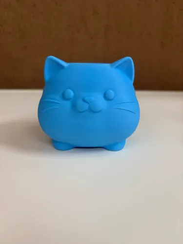 Mini Vaso Gatinho Azul em Plástico Vasinho de Gato Decorativo