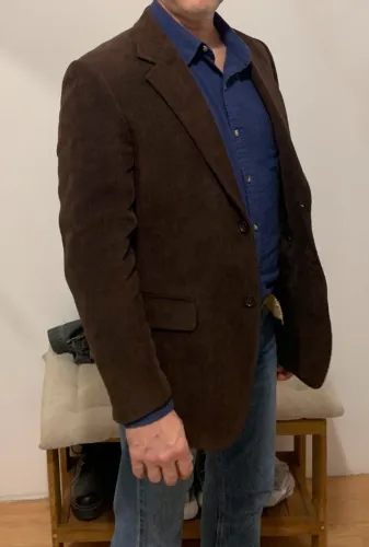 Blazer de veludo masculino marrom escuro - tamanho 48