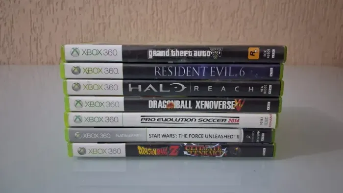 Kit 7 Jogos Xbox 360 Originais - GTA V, Dragon Ball, Halo e Mais